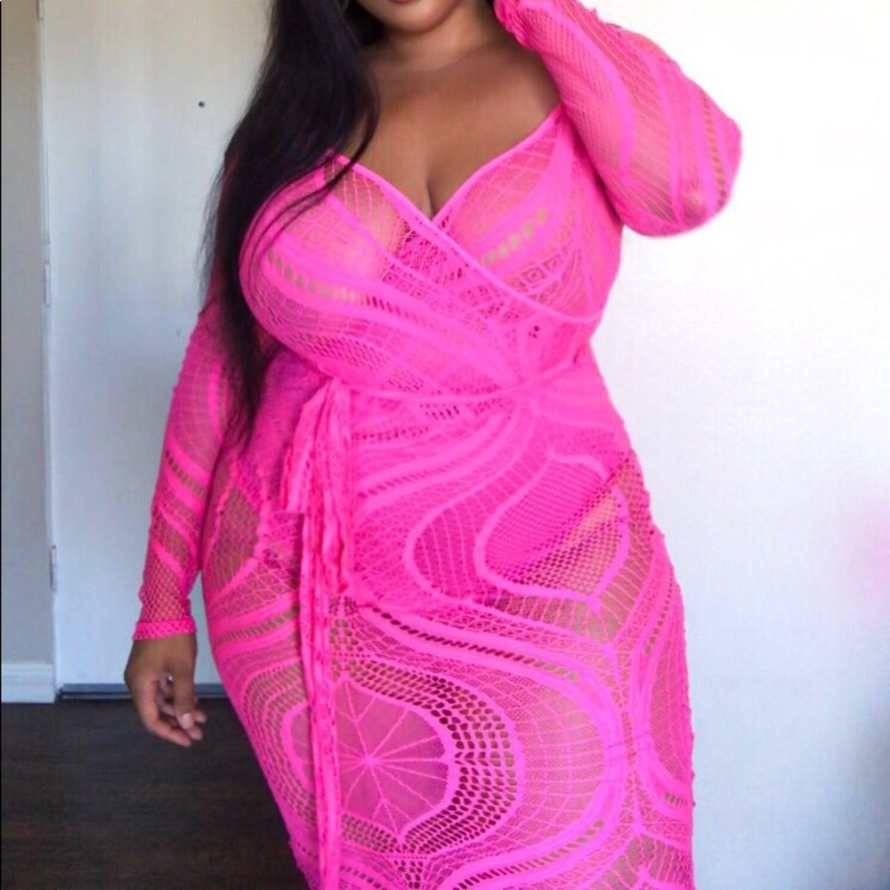 Hot Pink Midi Dress